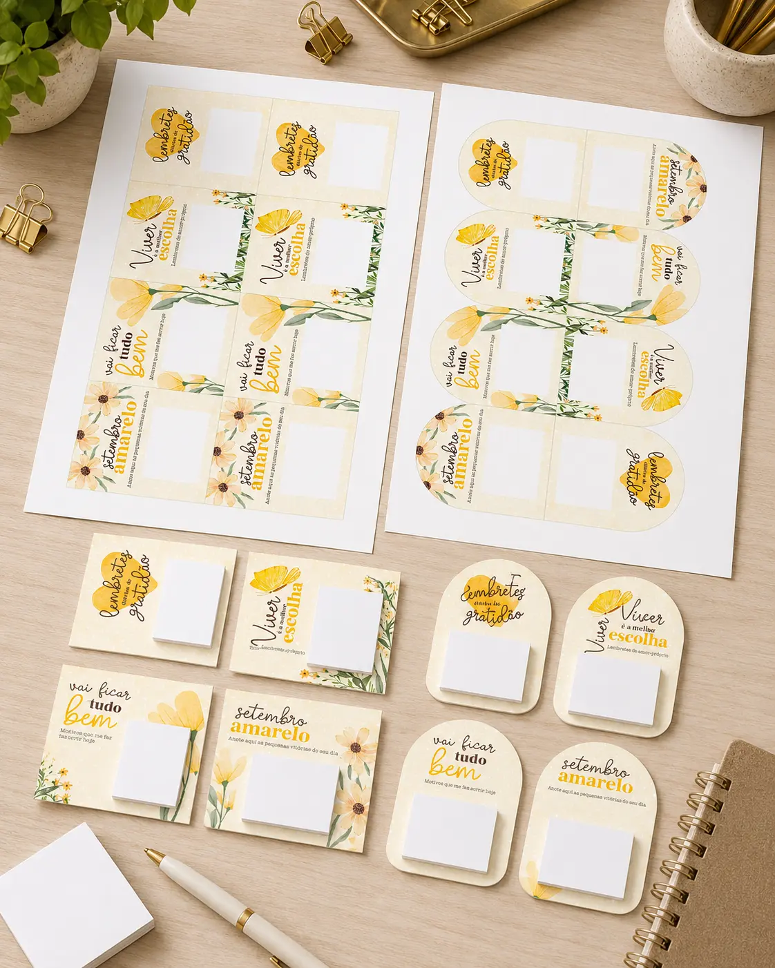 Páginas do kit organizadas para impressão