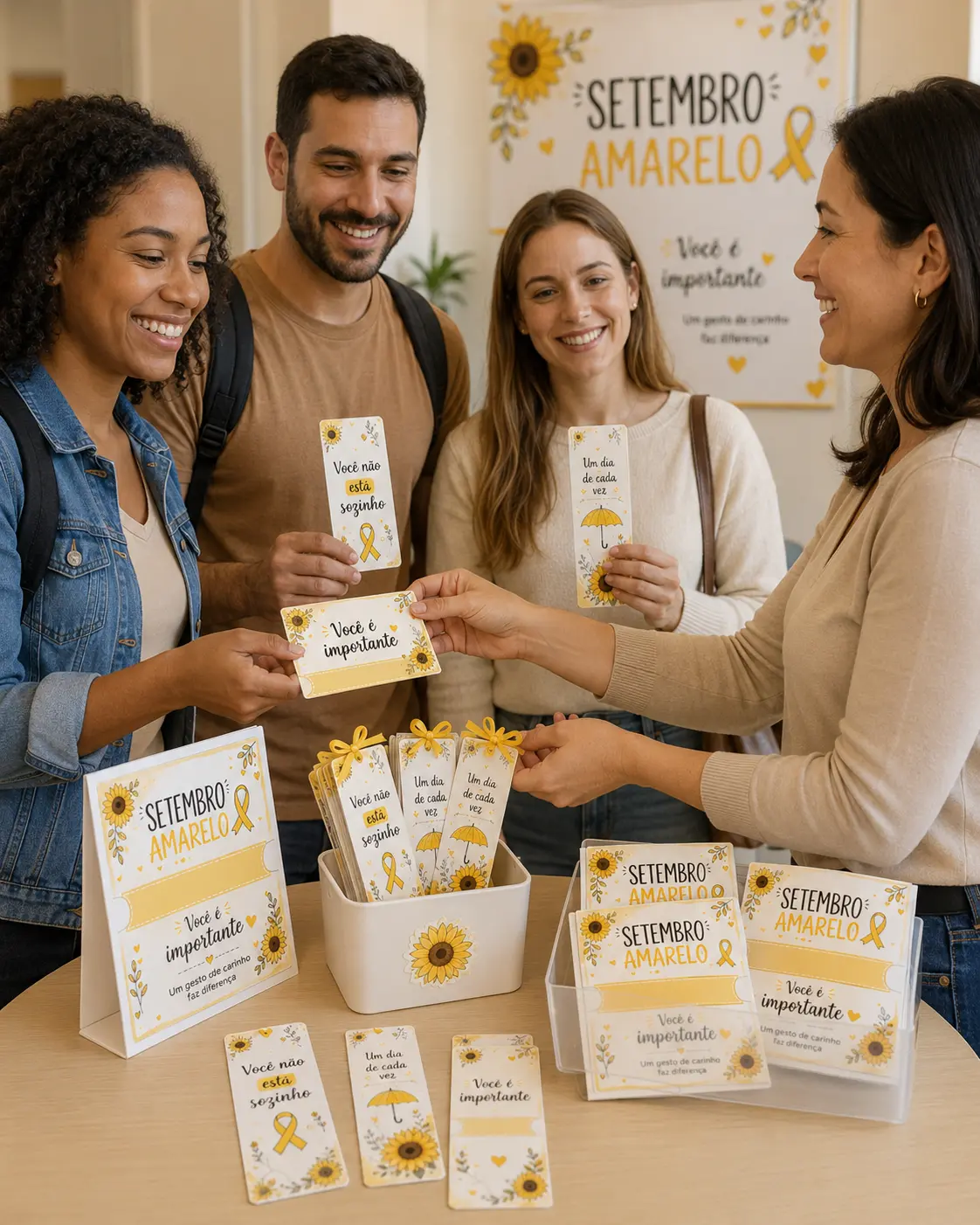 Materiais do kit sendo utilizados em uma ação